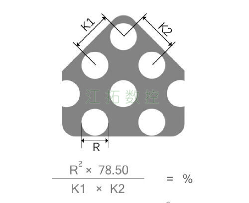 圓孔 45°錯排效果圖